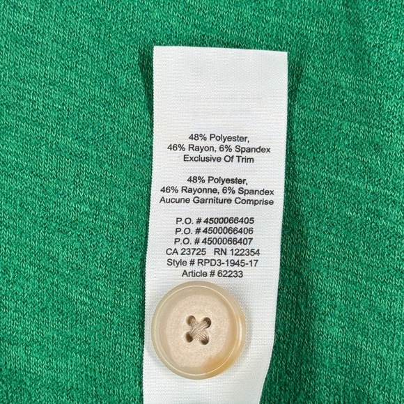 Aritzia TNA Golden Cardigan Sweater Womens XS Green Knit Button Front Preppy - Picture 6 of 10